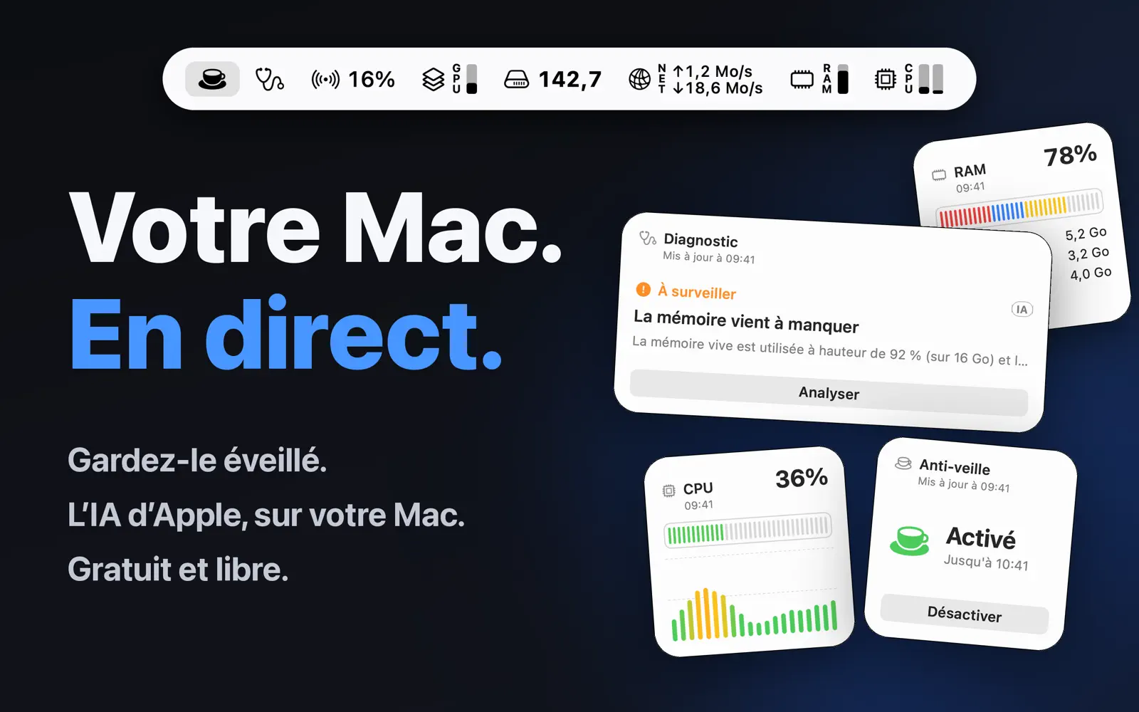 Capture d'écran 1 sur 5 de la fiche de SimplyBar sur le Mac App Store.
