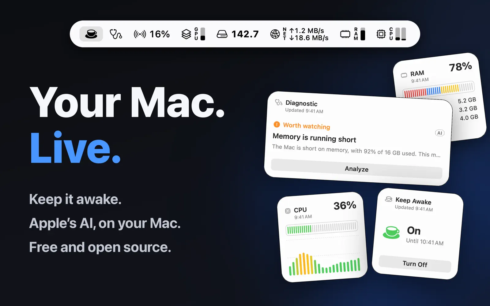 Screenshot 1 of 5 from the SimplyBar listing on the Mac App Store.