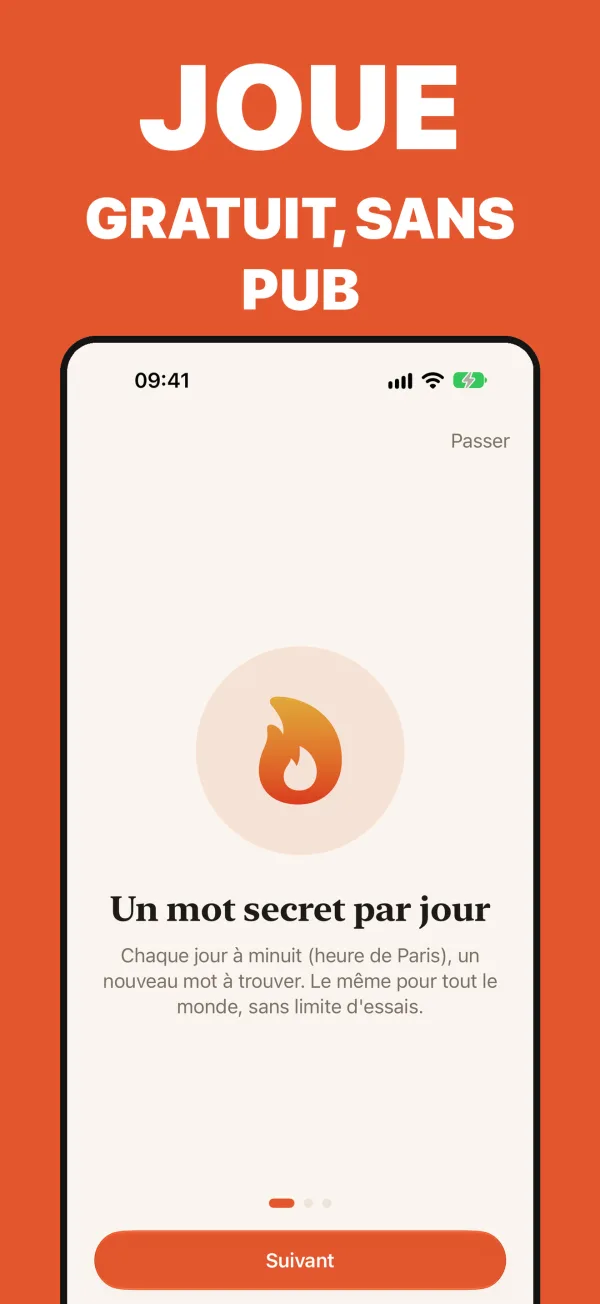L'écran d'accueil du premier lancement, qui explique la règle du jeu