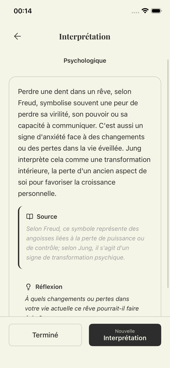 Interprétation d'un rêve